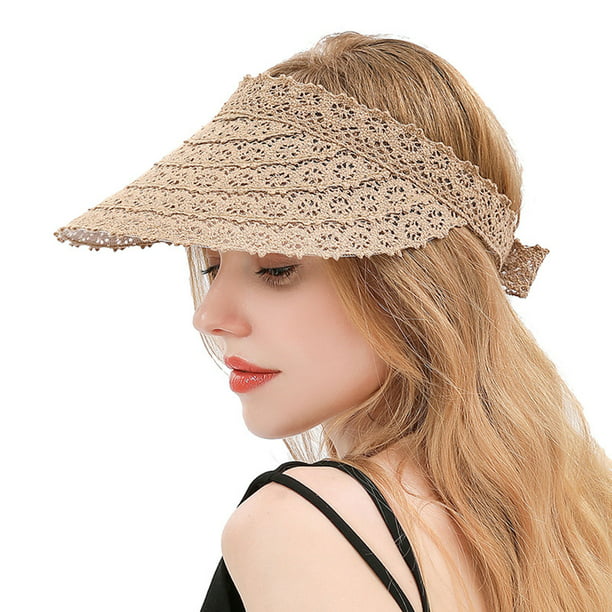 Aofa Sun Visor Hats for Women Wide Brim Straw Visors Womens