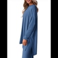 thumbnail image 4 of Conjuntos de Dos Piezas para Mujer, Camisetas de Larga A Juego, Pantalones Anchos y Chándales, Ropa de Otoño. Azul S, 4 of 10