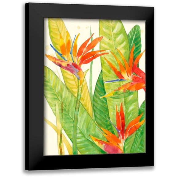 OToole, Tim 12x14 Black Modern Framed Museum Art Print Titled - Watercolor Tropical Flowers III