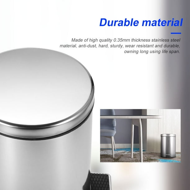 Rubbish Bin Stainless Steel Mute Pedal Dustbin With dustbin