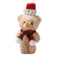 thumbnail image 4 of Adorno de oso de peluche, figura de peluche, juguete abrazable, decoración del hogar, muñeco de oso de peluche de dibujos animados bufanda roja verde A, 4 of 8