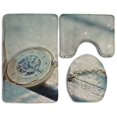 thumbnail image 1 of GOHAO Gold Pocket Watch 3 Piece Bathroom Rugs Set Bath Rug Contour Mat and Toilet Lid Cover, 1 of 2