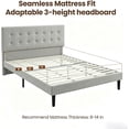 thumbnail image 4 of Zerduos Twin Size Bed Frame with Adjustable pholstered Platform Bed Frame, Easy Assembly, No Box Spring Needed，Grey, 4 of 7