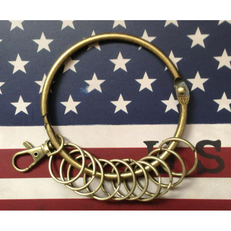 Acsergery Bronze Large Round Hoop Key Ring Organizer(80mm) 10x Multi-ring  Jailers Fob Gift