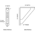 thumbnail image 2 of Ekena Millwork 2"W x 10"D x 12"H Traditional Wrought Iron Bracket, (Triple center brace), Antiqued Silver, 2 of 8