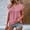 *Pink, variant on ClodeEU Women's V-Neck Short Sleeve Solid Color Summer T-Shirt with Button Watermelon Red,Womens Plus XXL