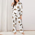 thumbnail image 2 of Pajama Sets for Women 2 Pcs, German Shepherd Dog No.1007 Button Down Long Sleeve Sleepwear Lounge PJ Sets, 2 of 6
