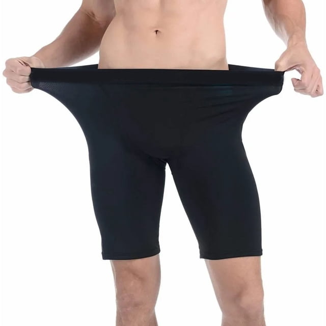 Pantalones cortos de compresión pantalones cortos deportivos de poliéster para hombres costuras planas negras transpirables para hombres para entrenamiento ANGGREK Otros