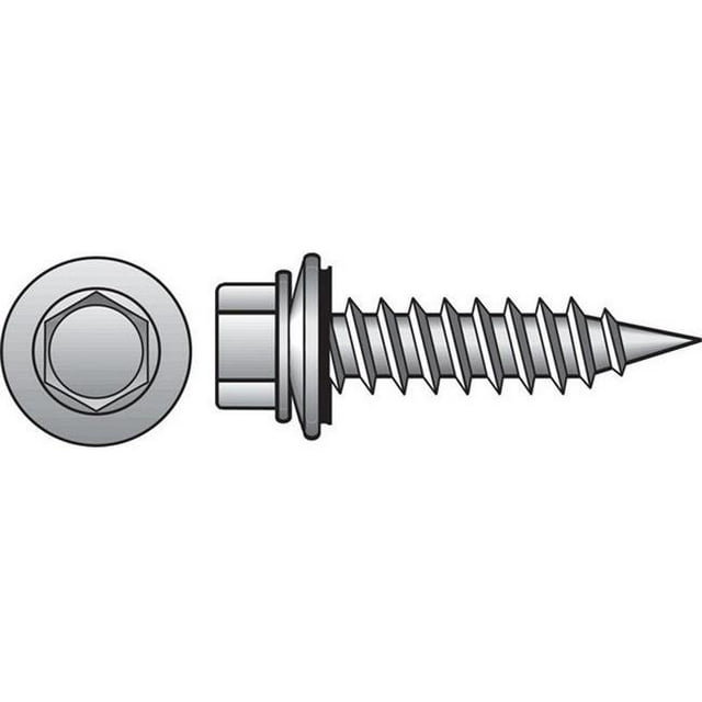 560909 No. 10 x 2 in. Steel Washer Sheet Metal Screws 75 per Box