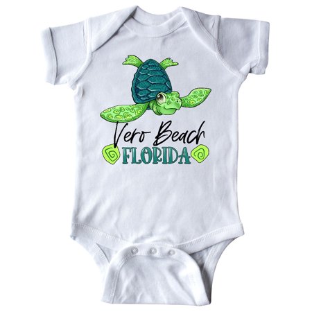 

Inktastic Vero Beach Florida Happy Sea Turtle Gift Baby Boy or Baby Girl Bodysuit
