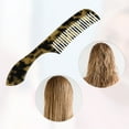 thumbnail image 3 of Unique Bargains 1 Pcs Women Handheld Wide Tooth Comb for Curly Thick Wavy Straight Hair Brown and Yellow, 3 of 6