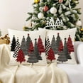 thumbnail image 4 of Christmas Winter Pillow Covers 18x18 Inch Set of 2 Red and Black Xmas Trees Decorative Throw Pillow Cover Watercolor Nature Forest Decoration Holiday Farmhouse Pillow Case for Home Sofa Decor White, 4 of 6