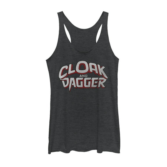 Women's Marvel Cloak and Dagger Logo Racerback Tank Top Black Heather X Large