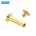 thumbnail image 3 of 100 Conjuntos de Tornillos Chicago, M5x18mm Tornillo de Poste de Unión Phillips de Latón para Cuero, Dorado, 3 of 7