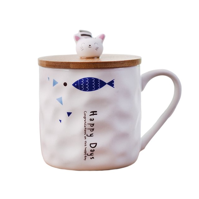 Tazas de café de cerámica con diseño de gato regalos de taza de té B Sunnimix taza de café con leche