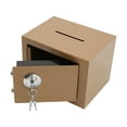 thumbnail image 4 of Gold Small Safe Box with Drop Slot, Safety Box for Money, Depository Safe with Drop Slot Mountable Cash Box with Lock for Home & Office Security, 4 of 21