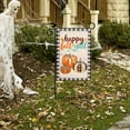 thumbnail image 5 of Fall Pumpkin Garden Flag, 12x18 Vertical Double Sided Autumn Maple Leaves Thanksgiving Halloween Holiday Outside Decorations Burlap Yard Flag, 5 of 5