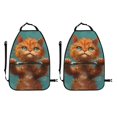 thumbnail image 2 of Uemuo Strong Kitten Lifting Weights Printed Car Back Seat Protector,2 Pcs Backseat Car Organizer, Kick Mats Back Seat Protector , Back Seat Organizer for Kids, 2 of 8