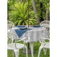 thumbnail image 3 of Outdoor Tablecloths with Umbrella Hole & Zipper, Grey Botanical Round Tablecloth 54 Inch, Spring Summer Chic Wildflowers Waterproof Table Cloth, Patio/Pool/Picnic Table Covers, 3 of 8