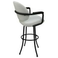 thumbnail image 4 of Crackle Glass Metal Pub Set - 30" Swivel Bar Stools M-70 - White Vinyl - Black, 4 of 4