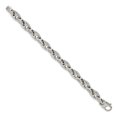 thumbnail image 2 of Stainless Steel Bracelet Links Link, Other Men's Cubic Zirconia Round 9.57 mm 9 in Chisel Polished with CZ, 2 of 5
