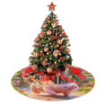 thumbnail image 4 of Falda para árbol de Navidad de Stitch y Pig, suave y divertida, decoración navideña de granja, 48", 4 of 4