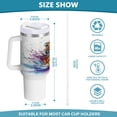 thumbnail image 3 of 40 Oz Car Handle Water Bottle Water Cup Water Bottle Water Jug Coffee Cup Travel Water Bottle Rainbow Cute Tiger, 3 of 8