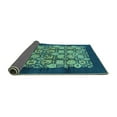 thumbnail image 2 of Ahgly Company Indoor Round Oriental Turquoise Blue Industrial Area Rugs, 4' Round, 2 of 4