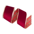 thumbnail image 2 of Christmas Wired Ribbon with Gold Trim, Plaid Fabric Ribbon Roll, Gift Wrapping Wreath Tree Decor, 2 of 6