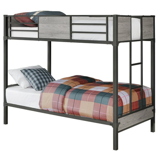 Bunk Bed Twin Size Grey, Are Bunk Beds Twin Size