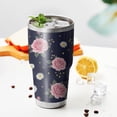 thumbnail image 4 of 30oz Pioneer Flower Floral Print Pattern Tumbler, Double Wall Vacuum Insulated Cup, BPA-Free Leak Proof Lid & Reusable Straws, Hot 12h, Cold 34h, 4 of 6