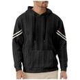 thumbnail image 2 of pstuiky Camisas de invierno de manga larga para hombre, Sudadera con capucha de manga larga para hombre, informal, holgada, con cordón y bolsillo, de punto, de color liso camisetas de hombre s, 2 of 5
