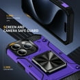 thumbnail image 4 of Designed for iPhone 13 Pro Back Case, 360 & 180 Degree Rotatable Kickstand Armor Design Ultra Shockproof Drop Protective Heavy Duty Luxury Anti-falling for iPhone 13 Pro, Purple, 4 of 7