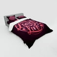 thumbnail image 3 of Ambesonne Live Laugh Love Bedding Set 3 Pcs, Vibrant Circle, Twin, Coral Plum White, 3 of 3