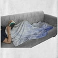 thumbnail image 6 of Pale Blue Soft Flannel Fleece Throw Blanket, Abstract Curled Leaves Natural Flower Arrangement, Cozy Plush for Indoor and Outdoor Use, 50" x 60", Violet Blue Pale Blue, by Ambesonne, 6 of 6