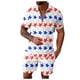 thumbnail image 3 of WILLBEST Camiseta Corta de Manga Corta para Hombre con Estampados Del Día de La Independencia, con Solapa y Cremallera, Informal, para Vacaciones, Verano, Pantalones Cortos, 3 of 3