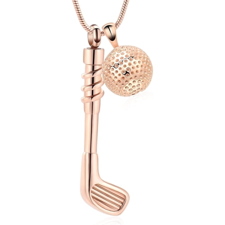 Cremation Jewelry for Ashes Pendant - Golf Clubs Memorial Urn Necklace for Ashes Cremation Ashes Urn Pendant Necklace Memorial Keepsake Jewelry