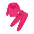 thumbnail image 2 of TiaoBug Kids Girls Hoodies Tracksuit Long Sleeve Sweatshirts with Jogger Sweatpants Set Hot Pink-C 2-3, 2 of 7