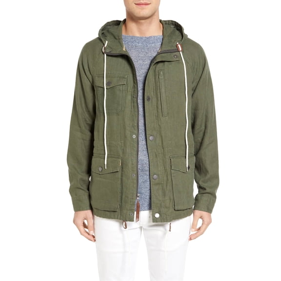 Men's Tommy Bahama Harbor Linen Hooded Jacket Green L