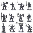 thumbnail image 2 of 1:72 200/set figuras de plástico soldados de juguete hombres espadachín acción Diy escena de guerra juguetes gris, 2 of 5