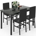 thumbnail image 3 of LinkRomat Dining Table Set for 4, Faux Marble Kitchen Table Set with 4 Leather Upholstered Chairs, 5 Piece Modern Dinette for Dining Room, 3 of 12