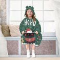 thumbnail image 7 of FORMRS Wearable Blanket Hoodie with Sleeves for Kids Cozy Flannel Sweatshirt, Christmas Cat, 7 of 7