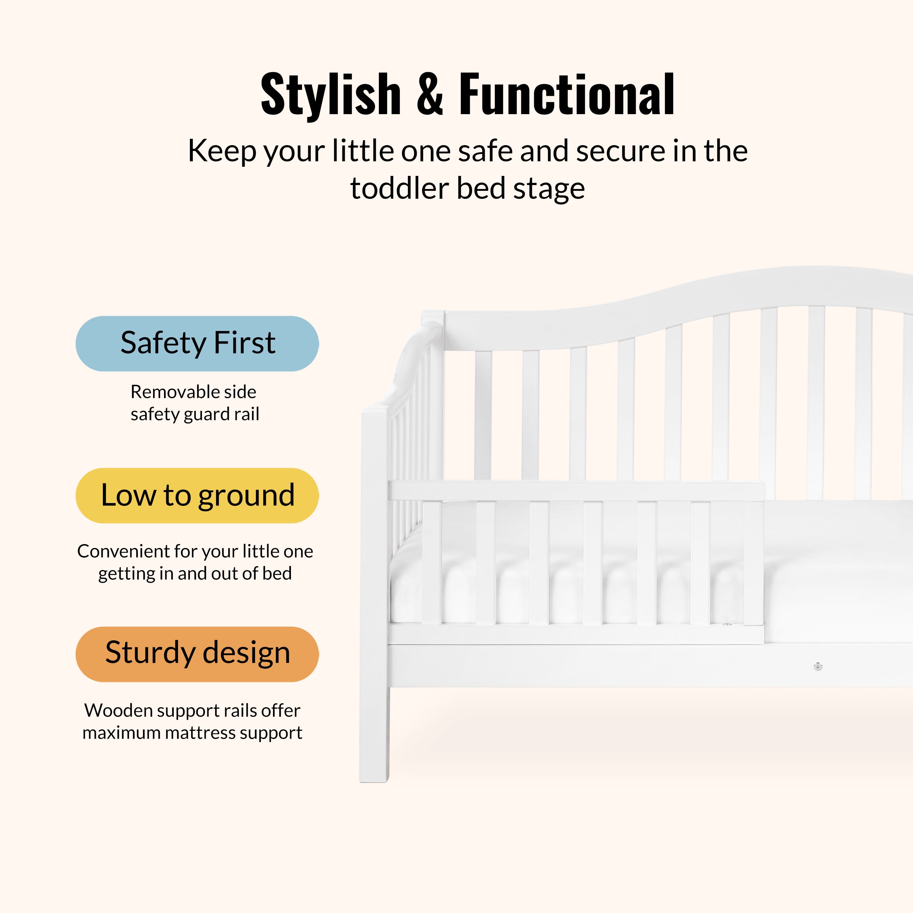 Dream On Me Austin Toddler Day Bed, White