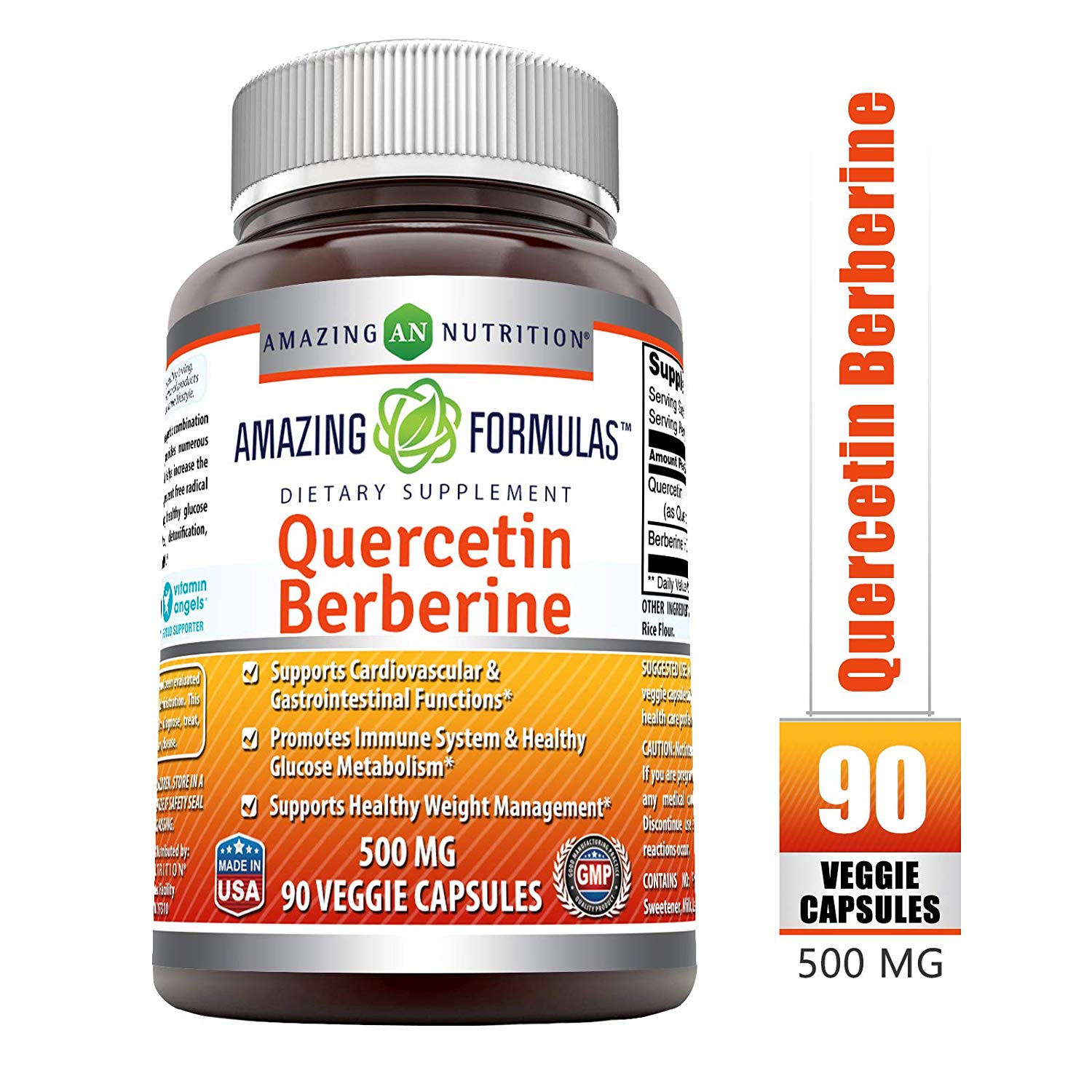 Amazing Formulas Quercetin Berberine - 250mg Berberine and 250mg ...