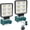 2PCS-makita, variant on Cordless Work Light Compatible with De*walt 18V/20V Battery Wide Beam 48W Spotlight with Low Voltage Protection & USB-C Charging 5200LM for Jobsite Emergency Workshop Garage (No Battery)