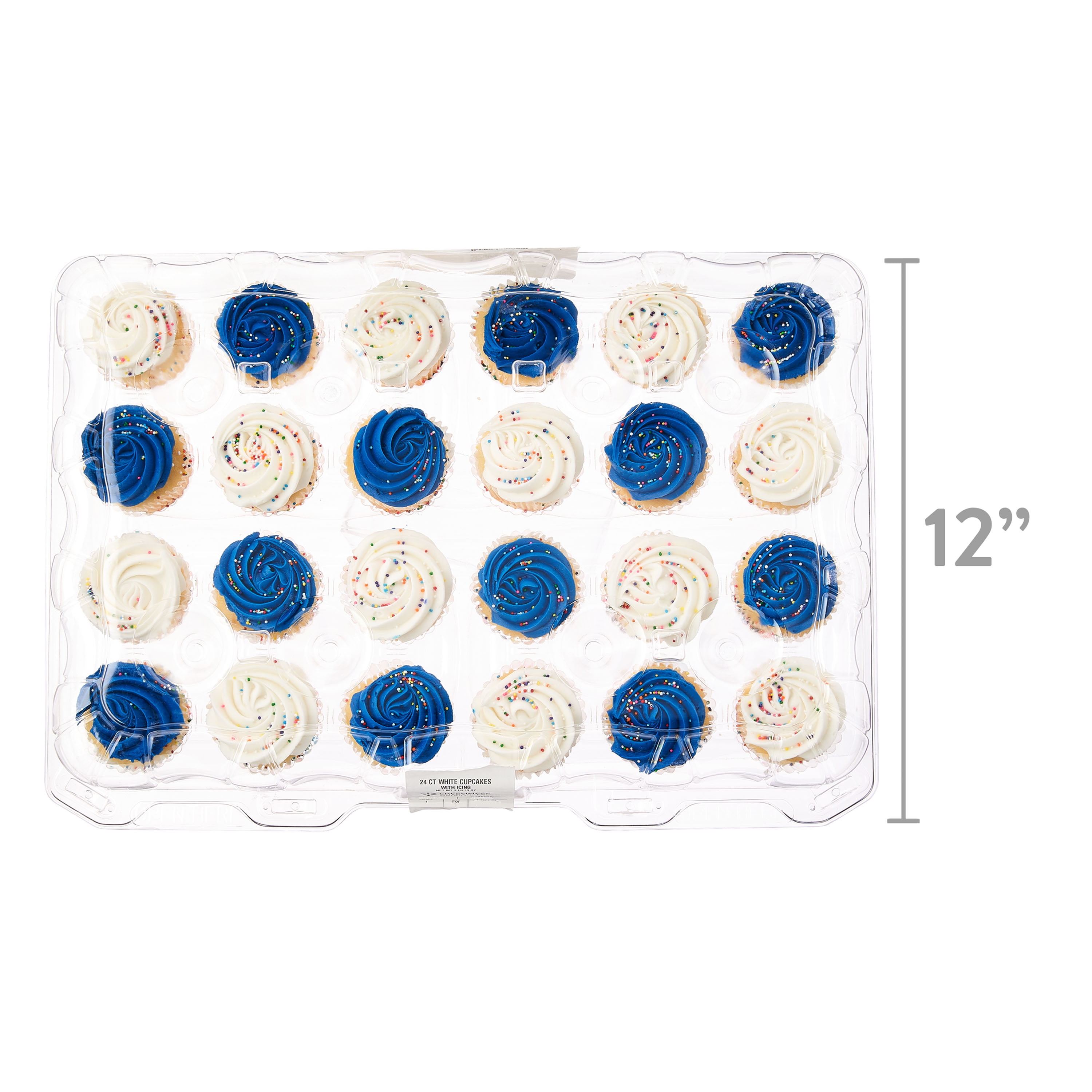 Freshness Guaranteed White Cupcakes with Icing, 52 oz, 24 Count, Colors Will Vary