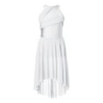 thumbnail image 2 of Aiihoo Girls Sleeveless Ballet Dance Dress Lyrical Modern Halter Neck Maxi Dress Performance Dress Ball Gowns White 12, 2 of 6