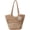 Khaki, variant on Straw Tote Bag for Women Summer Vacation Beach Handbags Boho Rattan Woven Shoulder Purse Zipper Closure