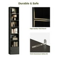 thumbnail image 5 of IRONCK 74.8" Tall Narrow Bookcase, 6 Tiers Open Adjustable Shelf and 1 Storage Cabinet for Home Office, Black, 5 of 6