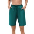 thumbnail image 3 of Charmo Women Swim Shorts Boy Leg Boardshorts with Built-in Brief Solid Beach Swimsuit Bottoms, 3 of 5